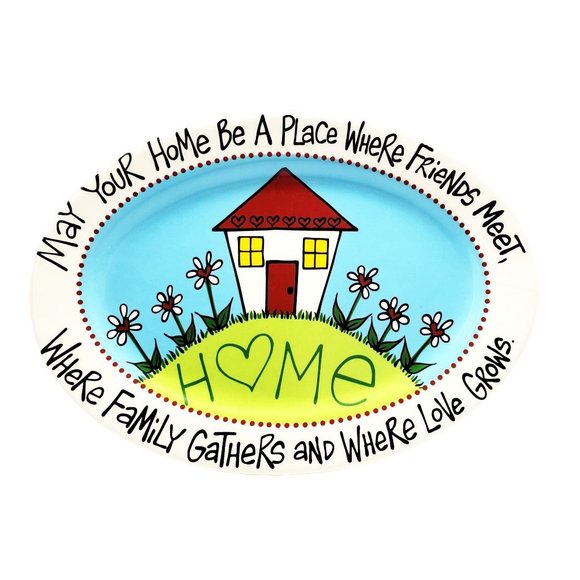 OUR NAME IS MUD Laurie Veasey "Where Family Gathers" Platter Thanksgiving Dinner - Picture 2 of 6